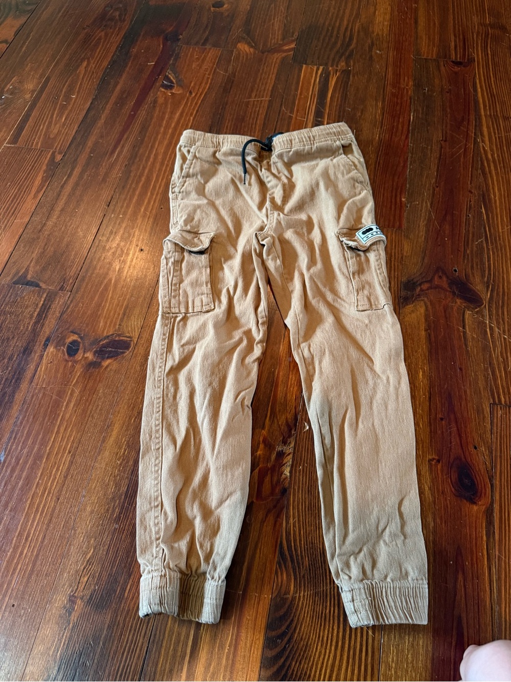 Brooklyn Cloth boys Tan Cargo Joggers with Drawstring